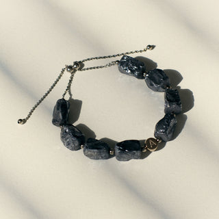 Rareté Studios Belonging Bracelet made of Silicon stones and 18ct white gold letter bead