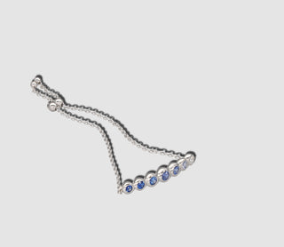 Rareté Studios, Fine Jewelry, Blue Sapphire & Diamond, Bubble Bracelet, 18k white gold
