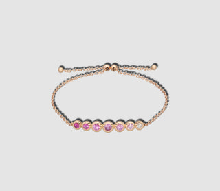 Rareté Studios, Fine Jewelry, Pink Sapphire & Diamond, Bubble Bracelet, 18k yellow gold